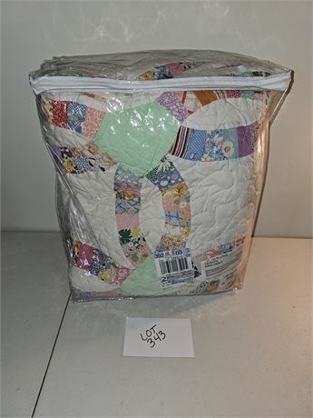 Full Size Handmade Wedding Ring Quilt