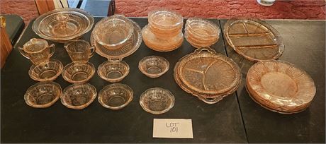 Vintage Mixed Pink Depression Glass- Jennette, Cambridge, Atlas & More