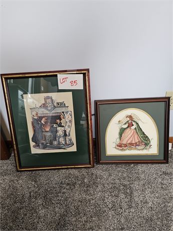 Art Print & Needlepoint Angel Art