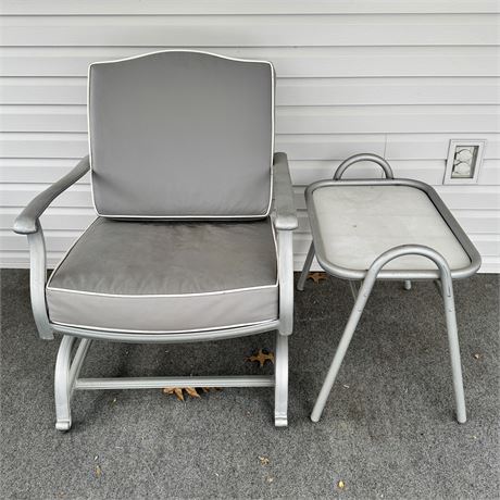 JR Bunting MCM Aluminum Patio Chair + Matching Table