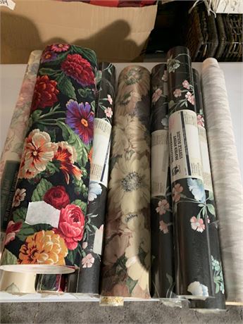 Vintage Floral Wall Paper Rolls Lot  - Some New/Unopened