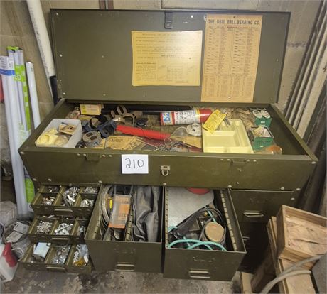 Metal Storage Cabinet & Contents