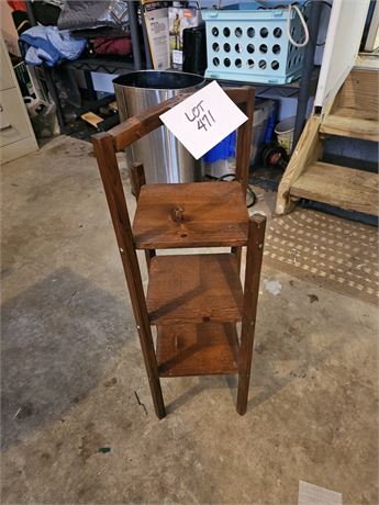 Antique Wood Tiered Accent Shelf