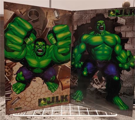 Set of 2 Marvel Comics "Hulk Smash" Tin Wall Signs by The Tin Box Company