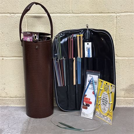 Great Collection of Knitting Needles with Storage Cases