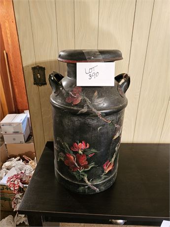 Vintage Hand-Painted Milk Can