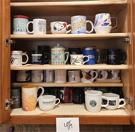 Cupboard Cleanout: Mixed Coffe Mugs, Starbucks, Snoopy, Dansk & More