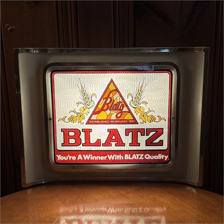 Blatz Beer Vintage Light Up Beer Sign - 16.25 x 12"