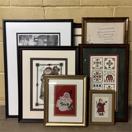 Decorative Cross Stitch Framed Wall Decor - Mixed Bundle