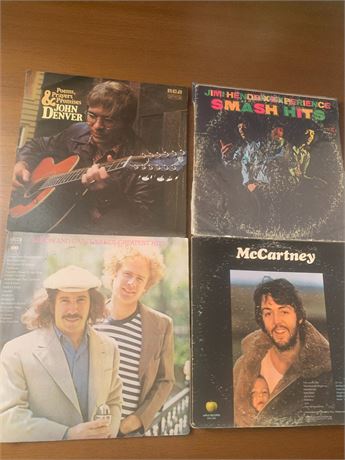 Record Album Lot - John Denver, Jimi Hendrix, Simon & Garfunkel, Paul McCartney