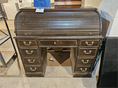 Vintage Wood Rolltop Desk