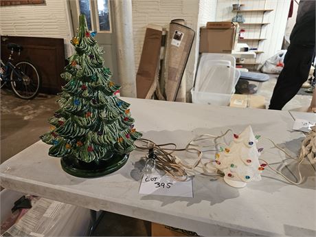 Gilcraft Ceramic Green Tree & White Ceramic Tree