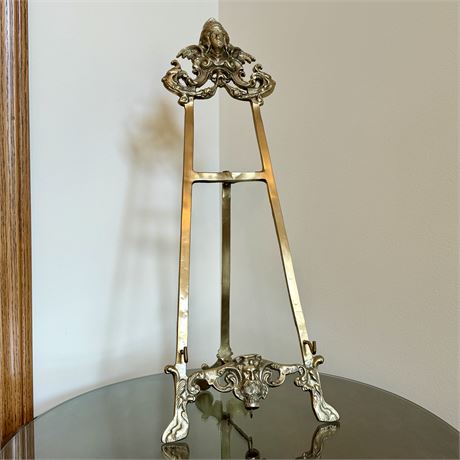 Victorian Cast Metal Ornate Tabletop Display Easel - 21.5"T x 9"W