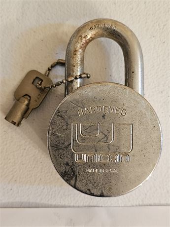 Vintage Unican Pad Lock with Key