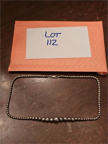Sterling 925 Graduated Ball Necklace 18"L 0.81 OZT