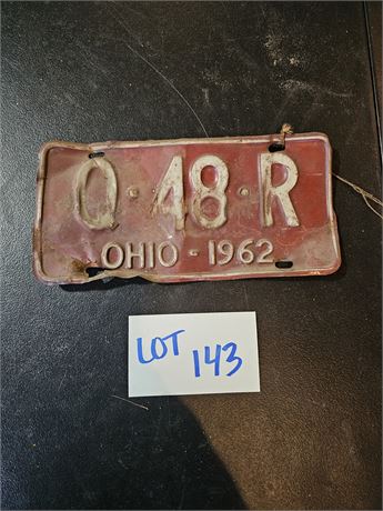 Vintage 1962 Ohio License Plate