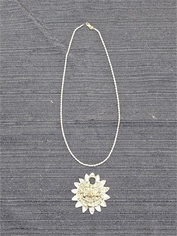 Don Drumm Sun Pendant with 18" Sterling Rope Chain