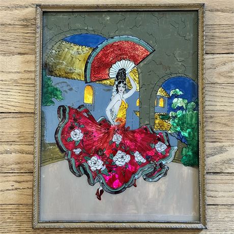 Vintage Spanish Dancer Foil Art - 12.75" x 16.75"