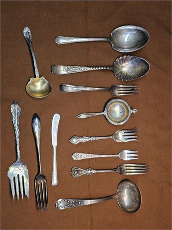 Sterling Silver Mixed Serving Pieces:Spoons/Forks/Ladle & More - Mixed Patterns