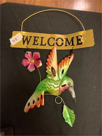 Hummingbird Welcome Sign