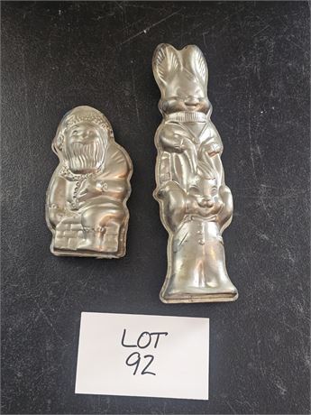 Metal 2-Piece Chocolate Molds – Bunny Mold, Santa Mold