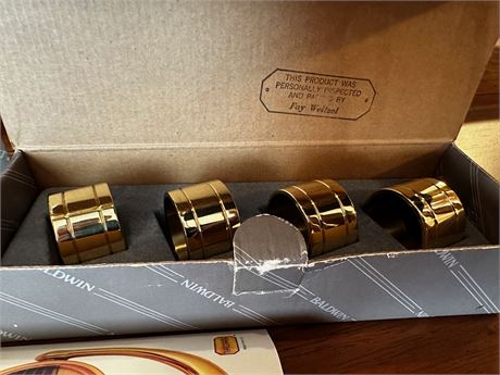 Baldwin Brass "Devon" Napkin Rings (total of 8)