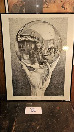 Escher "Hand With Reflecting Mirror" Art Print