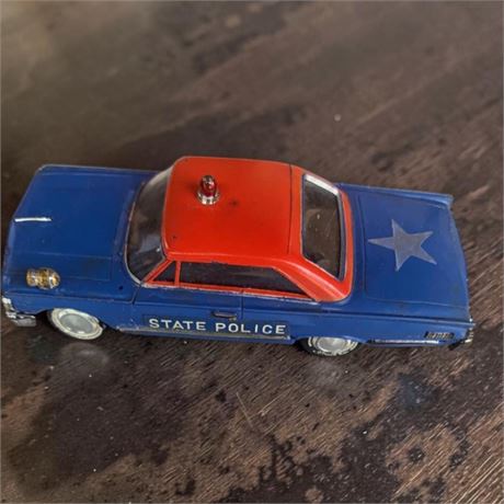 Vintage Ideal Motorific Metal State Police Toy Car
