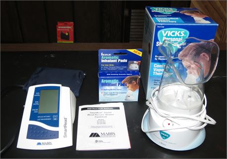 Vicks Personal Steam Inhaler, Blood Pressure Monitor