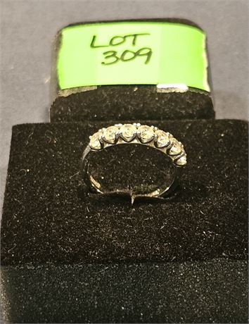 Sterling 925 CZ Band Ring Sz 10