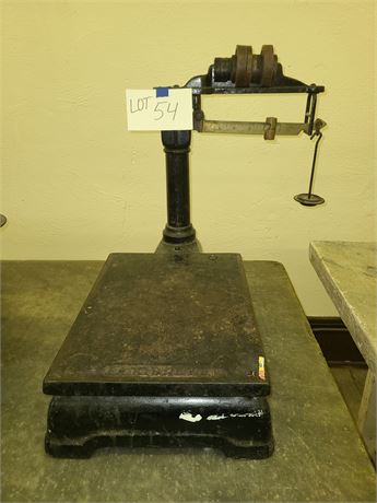 Vintage Fairbanks Cast Iron Scale - 200lbs Capacity with Weights