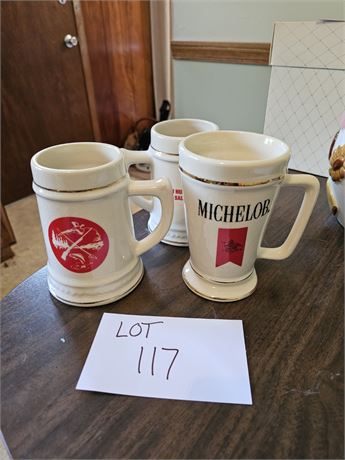 Mixed Beer Mugs- Michelob, Hunting & Fishing