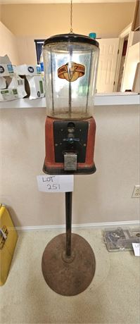 Vintage 1 Cent Model Vending Bubble Gum Machine - NO KEY
