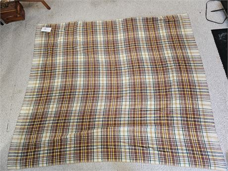 Vintage Earthtones Plaid Wool Blanket