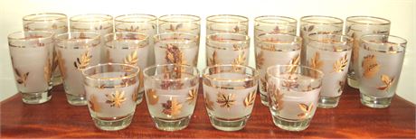 Vintage Gold Leaf Glassware