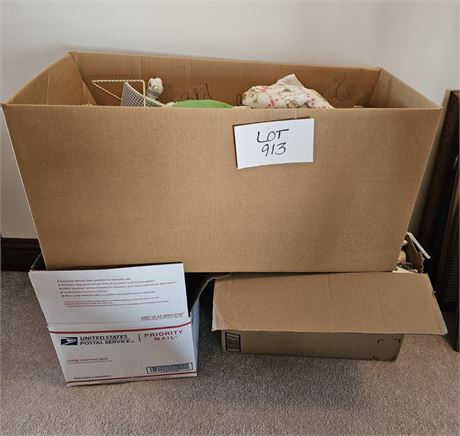 3 Boxes Full of Household Miscellaneous - Crafts, Kids, Linens & Much More
