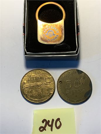Alliance Commemorative Coin Lot 1850-1950 & Key Chain
