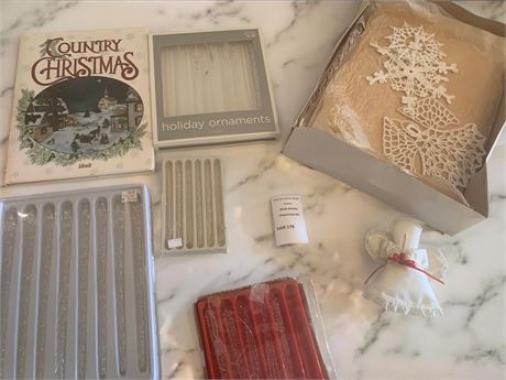Vintage Glass Icicle Christmas Decor, Country Christmas Ideas Book & More
