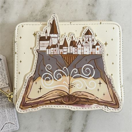 NEW Loungefly Harry Potter Book Hogwarts Castle Zip Around Wallet