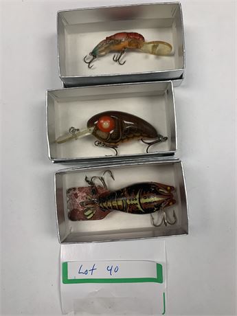 Lot of 3 Crawfish Lures (One is a Rebel)