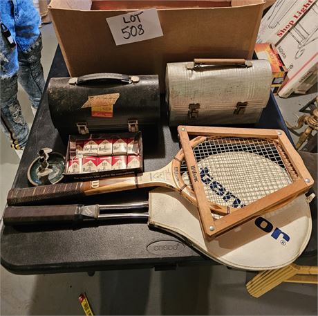 Metal Lunch Box's, Marlboro Matches, Banjo Strings & Tennis Rackets