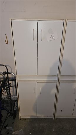 Pressed Board White Storage Cabinet