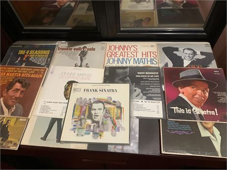 Dean Martin, Frank Sinatra, Johnny Mathis, Frankie Valle, Tony Bennett Album Lot