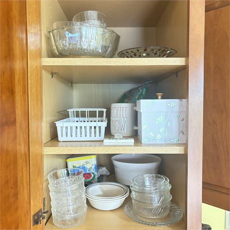 Kitchen Cabinet Cleanout - Glass Dishes, Miscellaneous