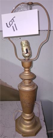Asian Inspired Brass Table Lamp