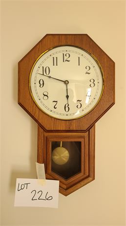 Wood Schoolhouse Wall Clock