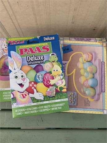 PAAS Easter Egg Coloring Dying Kits With Easter Bunny Shaped Egg Holder NEW