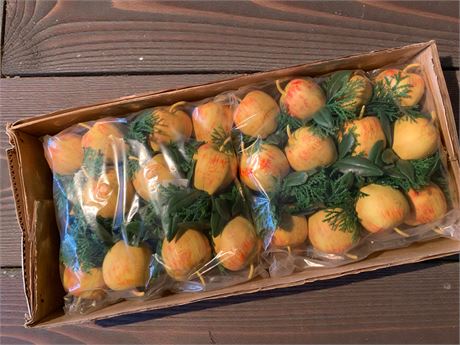 Decorative Artificial Apples & Greenery Lot - 24 Dozen