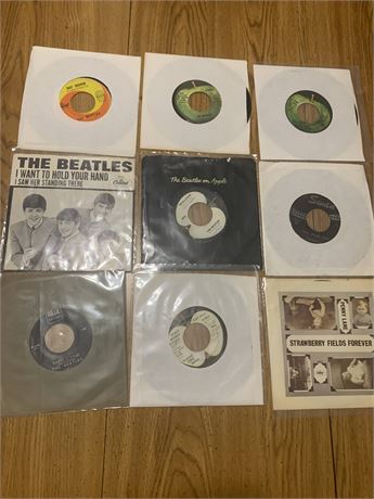 Beatles 45 Record Collection - Lot of 9