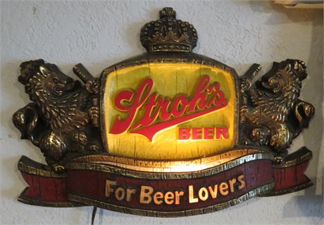 Stroh's Lighted Beer Sign